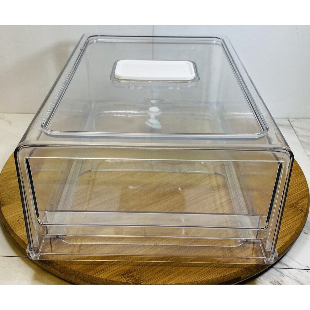 Clear Plastic Refrigerator Organizer Storage Drawer Bin 11.5”x8”x4.5” New - Picture 2 of 5